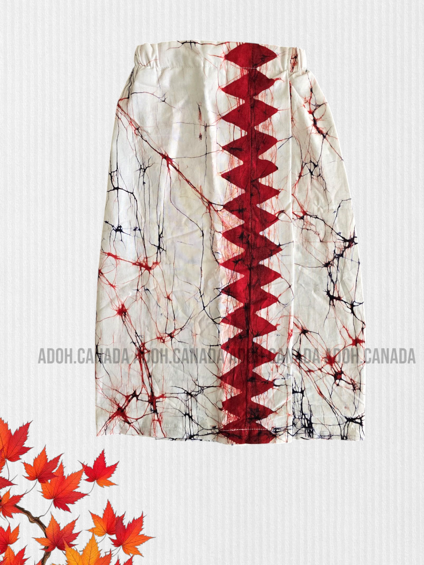 KSH1410- White with red triangle designed Shirt & Sarong| Ceylon Batik | Hand Made | Kids Collection | Kid's Shirt |Cotton Shirt and Sarong| Summer Wear | Cultural