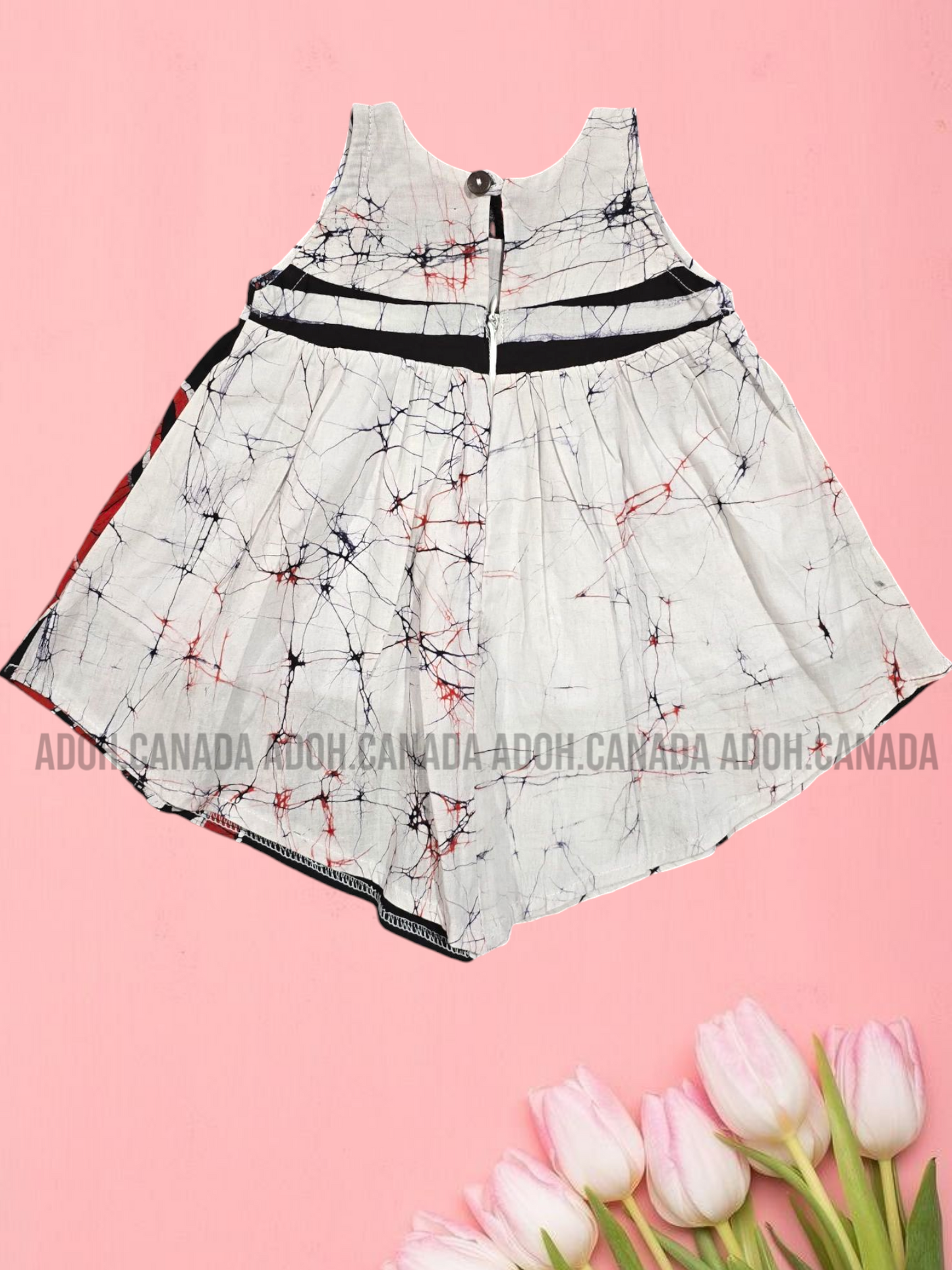 KG0010 - Black, Red and white dress for kid| Ceylon Batik | Hand Made | Kids Collection | Summer Collection | Cotton Dress | Casual wear