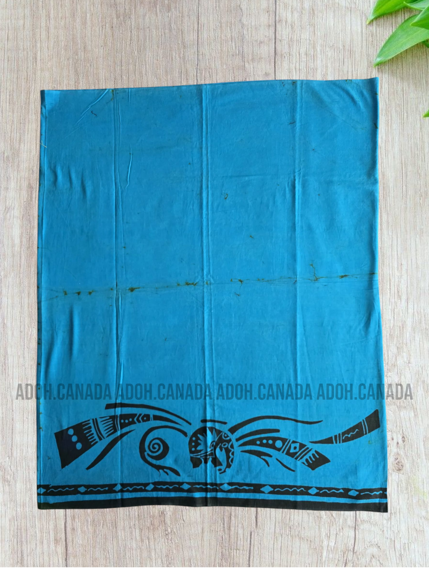 KSA0890 - Blue Sarong with elephant designed border| Ceylon Batik | Hand Made | Kid's Collection | Cotton Sarong| Summer Wear | Party Wear