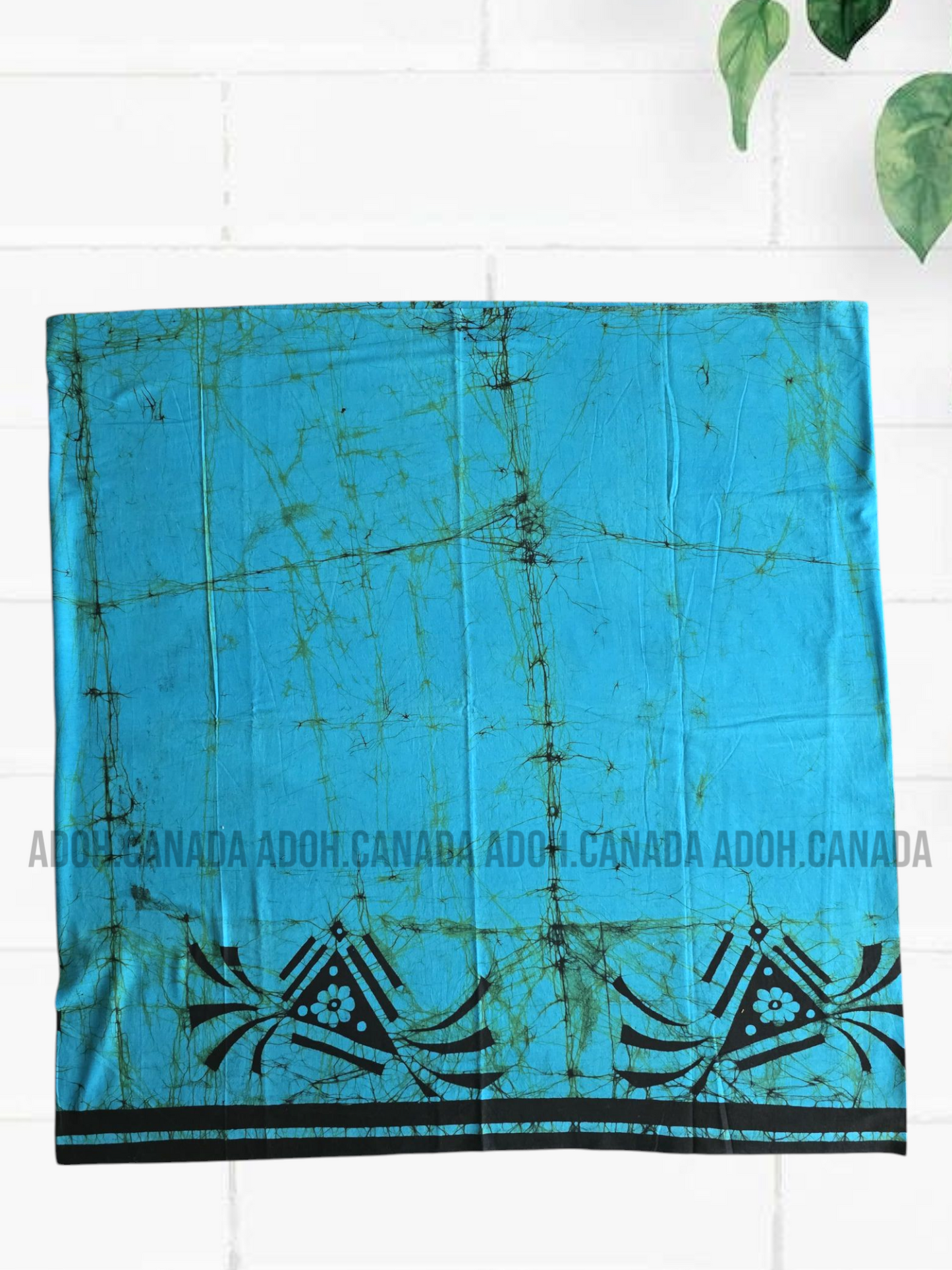 KSA0886 - Blue Sarong with Black border| Ceylon Batik | Hand Made | Kid's Collection | Cotton Sarong| Summer Wear | Party Wear