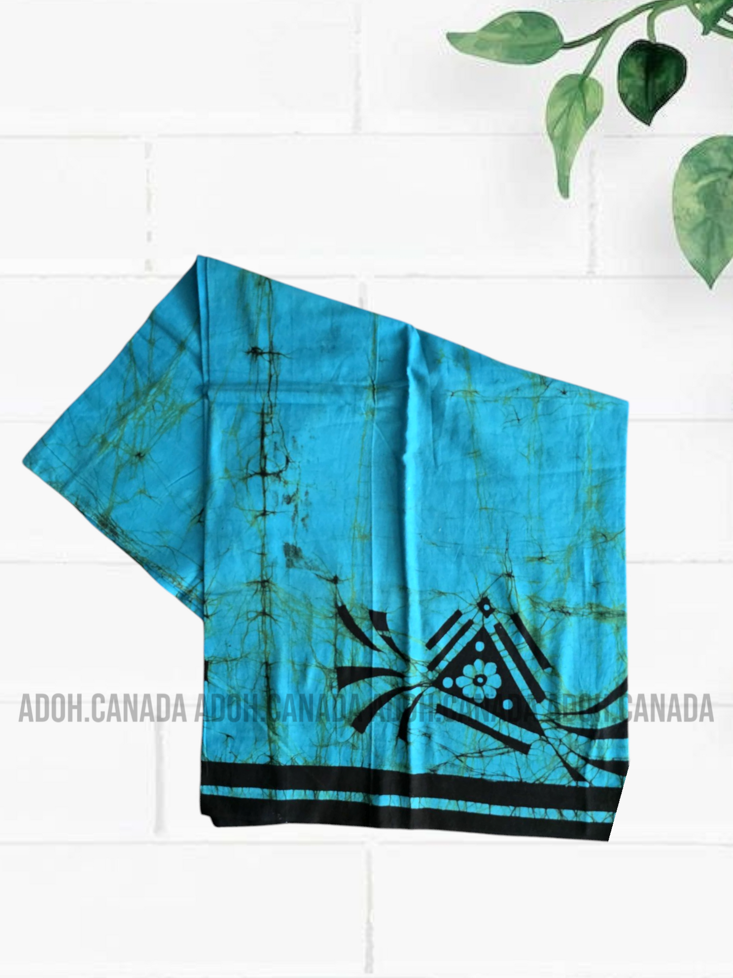 KSA0886 - Blue Sarong with Black border| Ceylon Batik | Hand Made | Kid's Collection | Cotton Sarong| Summer Wear | Party Wear
