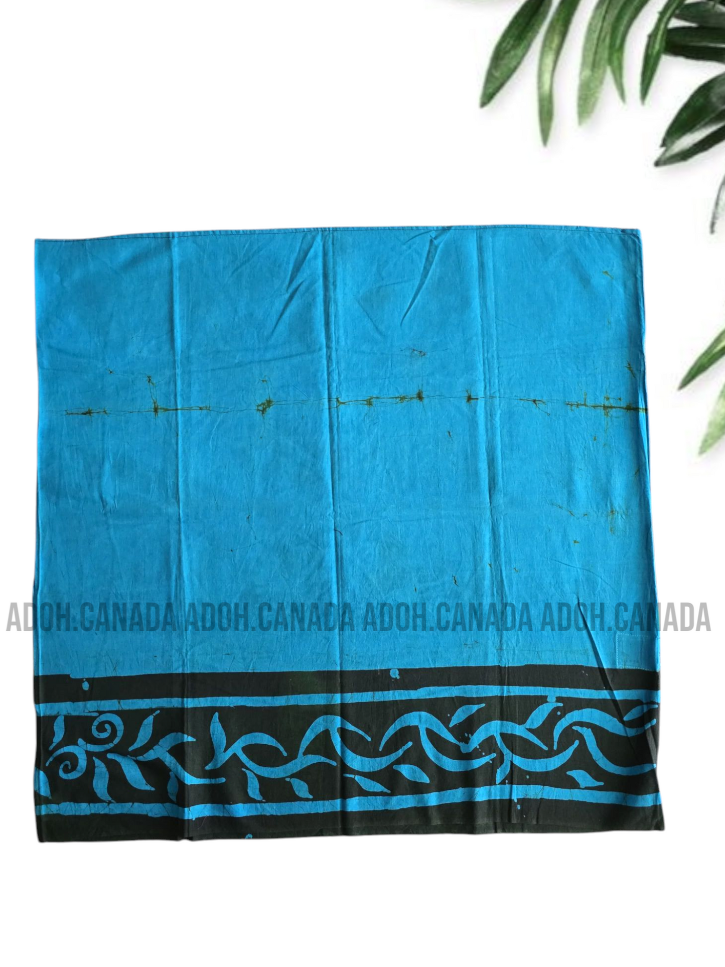 KSA0883 - Blue Sarong with Black designed border| Ceylon Batik | Hand Made | Kid's Collection | Cotton Sarong| Summer Wear | Party Wear