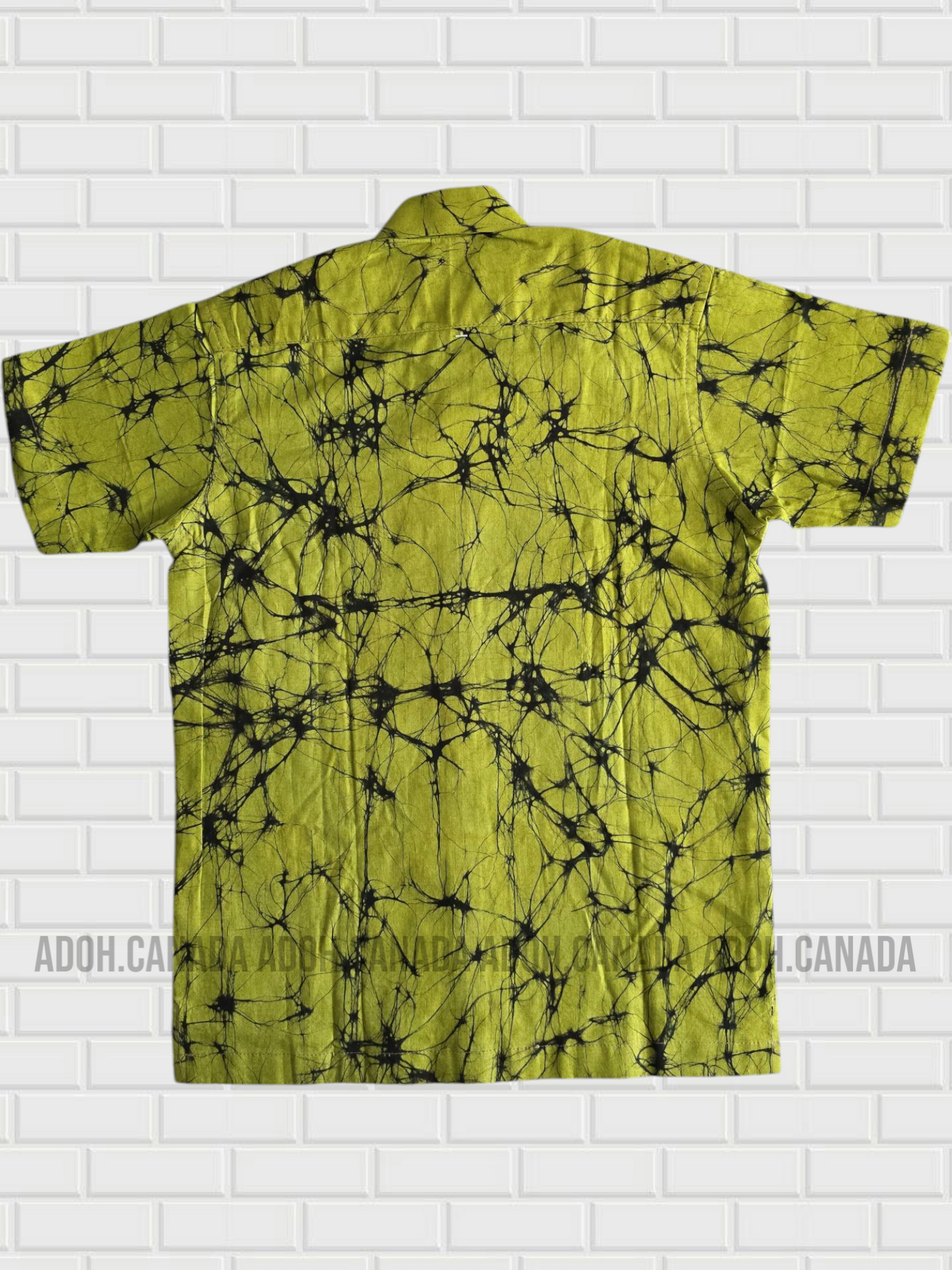 KSH1163 - Green and Black SpongeBob designed Batik Shirt | Ceylon Batik | Hand Made | Kids Collection | Kid's Shirt |Cotton Shirt | Summer Wear