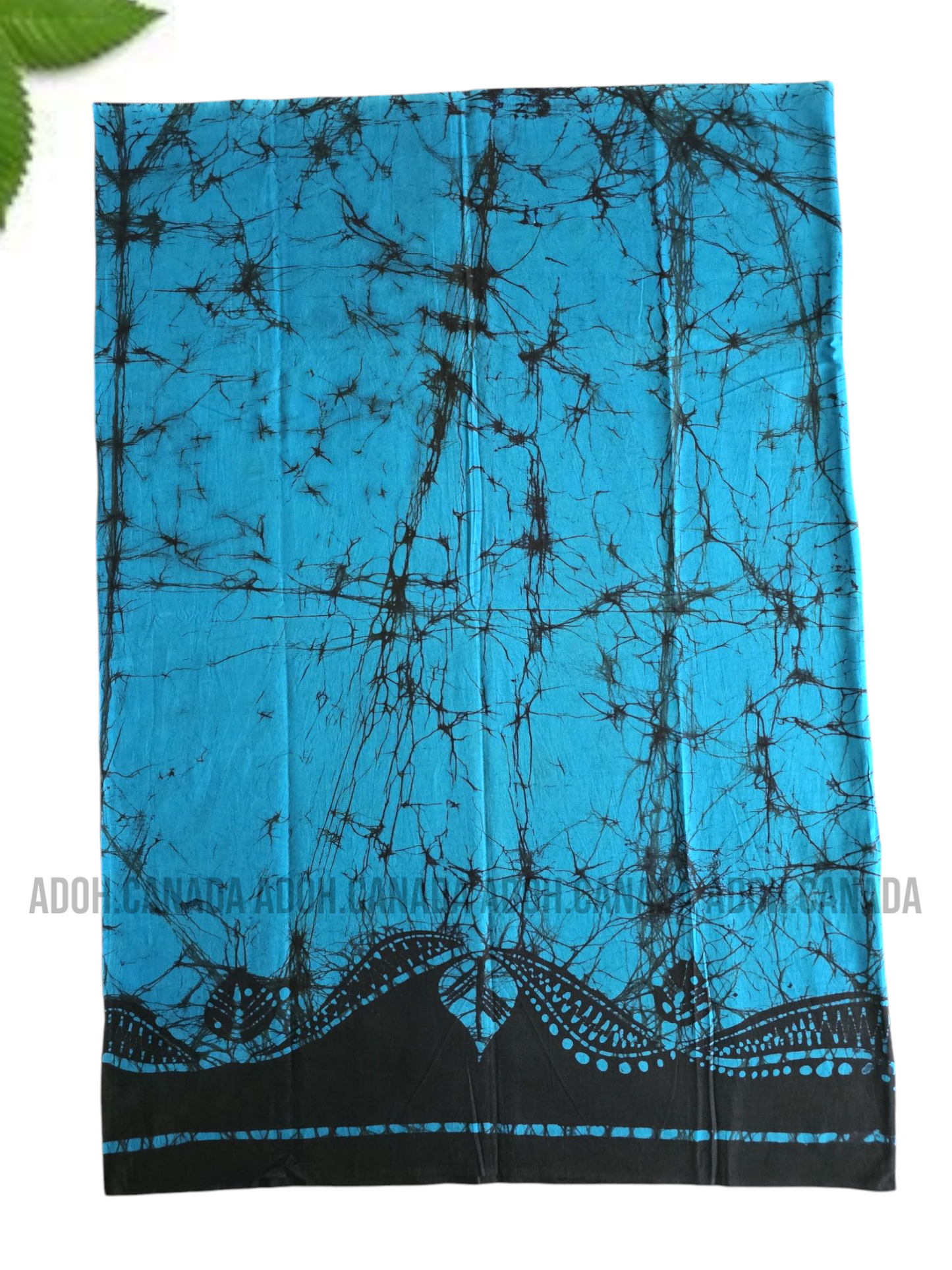KSA0888 - Blue Sarong with Black designed border| Ceylon Batik | Hand Made | Kid's Collection | Cotton Sarong| Summer Wear | Cultural