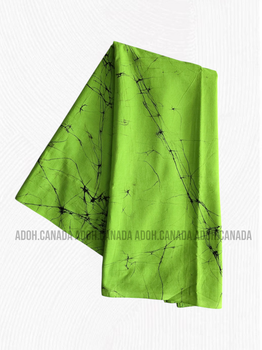 KSA0190 - Luminous Green Sarong with Black cracks| Ceylon Batik | Hand Made | Kid's Collection | Cotton Sarong| Summer Wear | Cultural