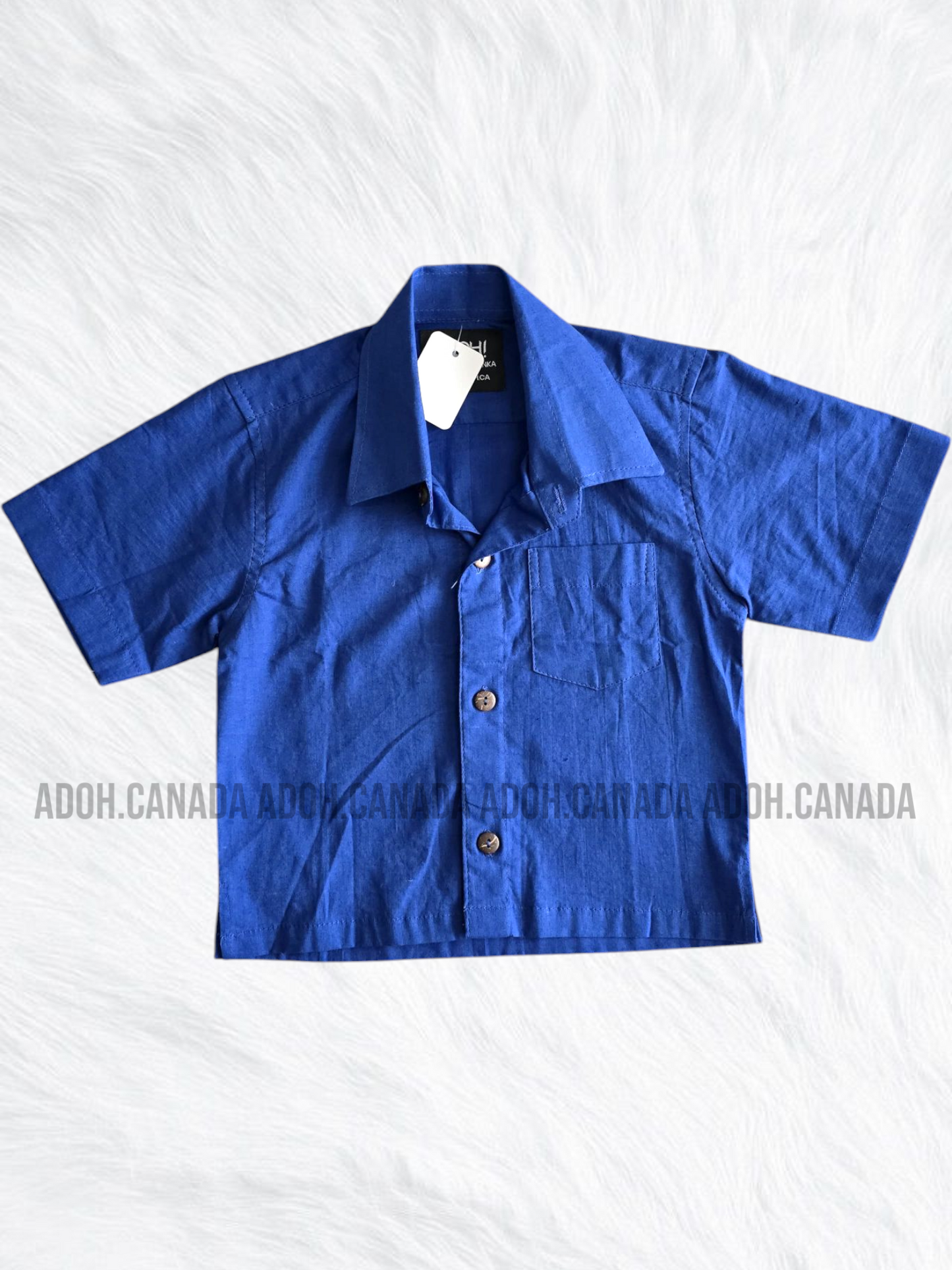 KSA0284 & KSH1101- Blue Cotton Shirt & Sarong| Ceylon Batik | Hand Made | Kids Collection | Kid's Shirt |Cotton Shirt and Sarong| Summer Wear | Cultural