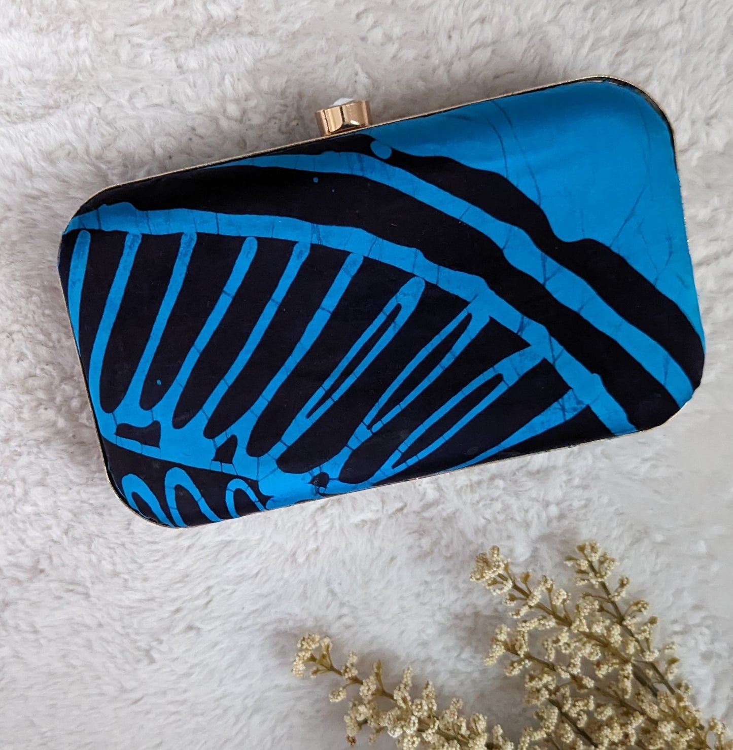 CL0001 - Blue & Black Clutch Bag | Ceylon Batik | Hand Crafted| Accessories| Clutch Bag | Party Wear