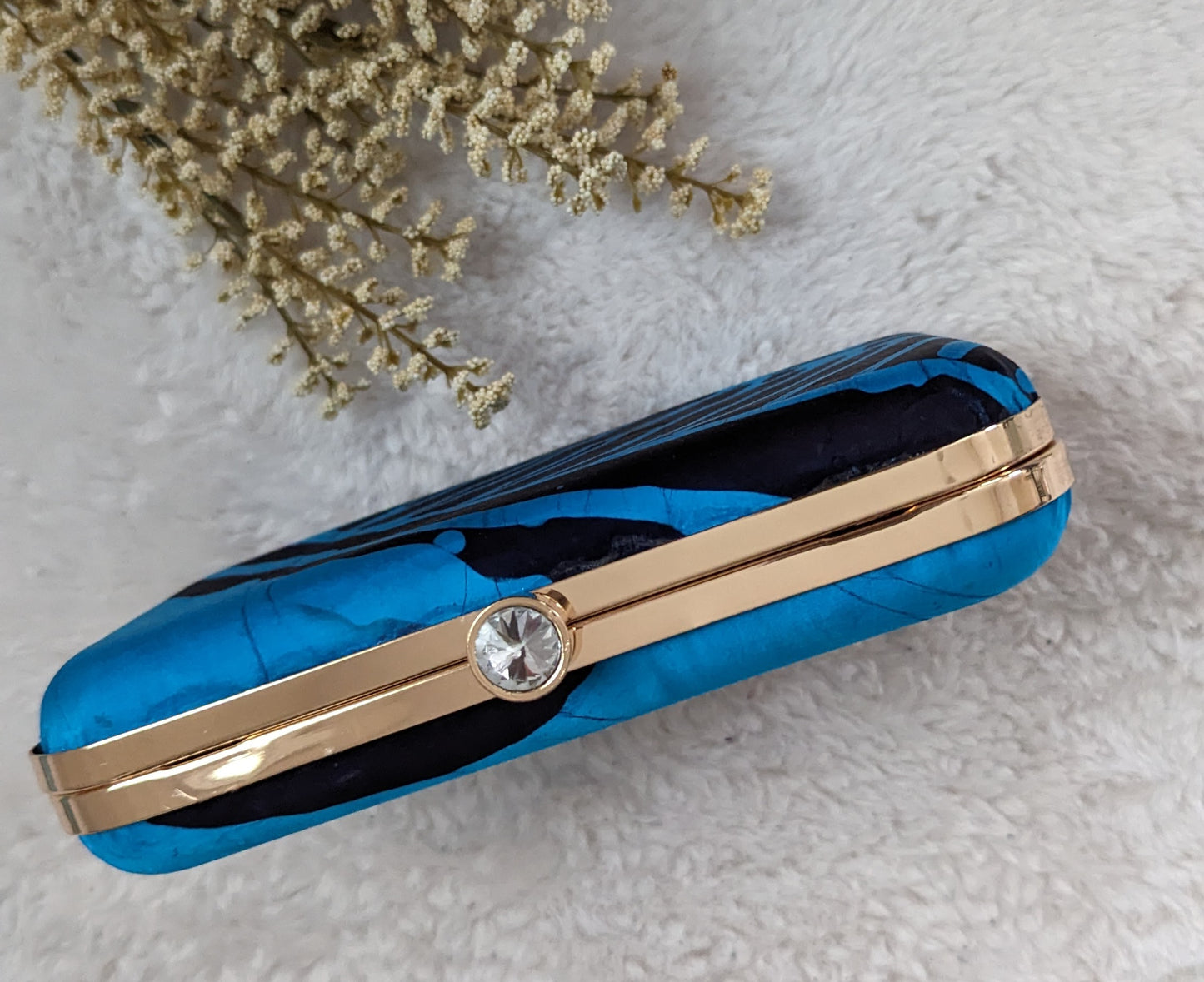 CL0001 - Blue & Black Clutch Bag | Ceylon Batik | Hand Crafted| Accessories| Clutch Bag | Party Wear