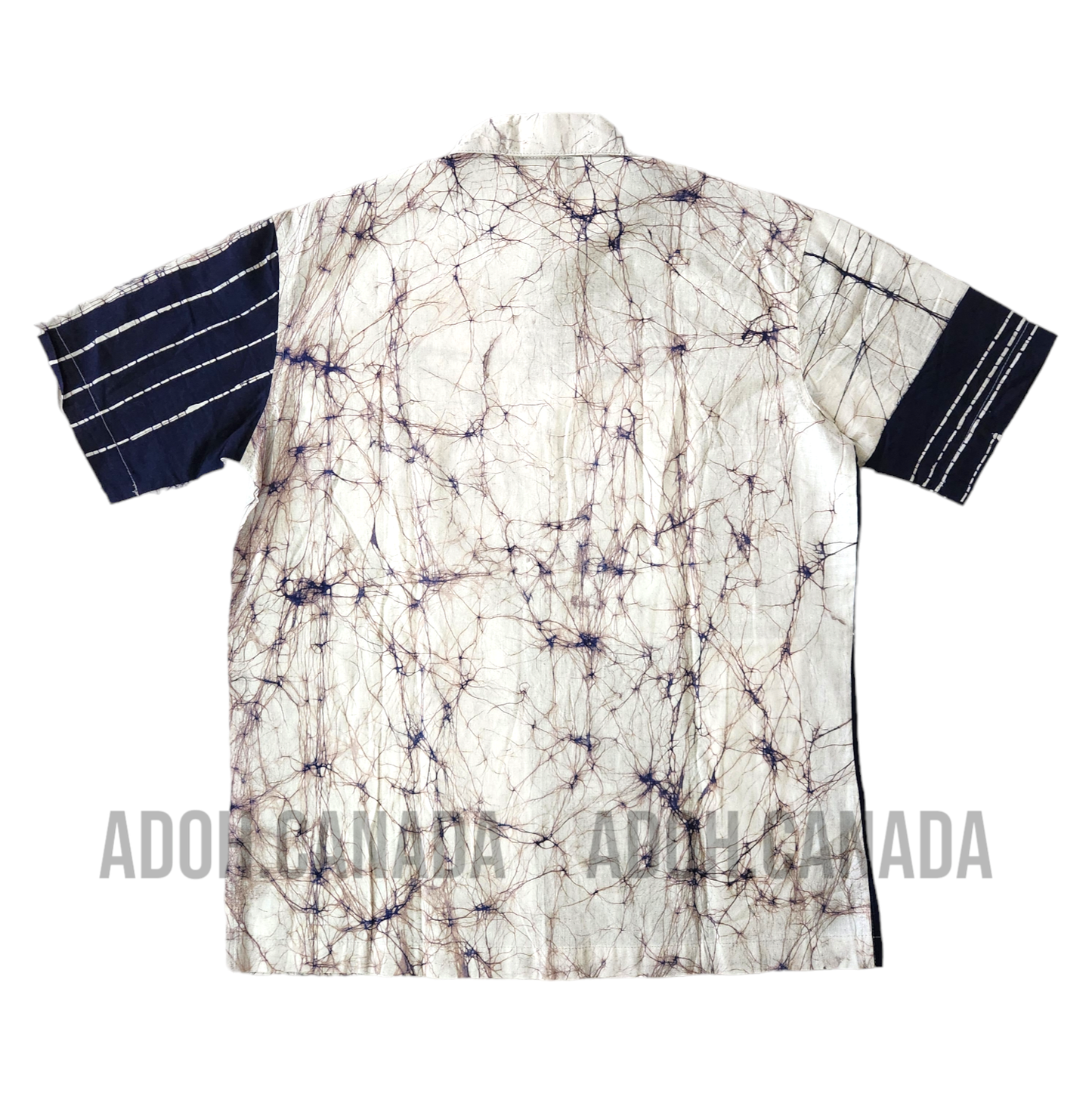 SH454 - Dark Blue Design Batik Shirt | Ceylon Batik | Hand Made | Men's Collection | Cotton Shirt | Summer Wear