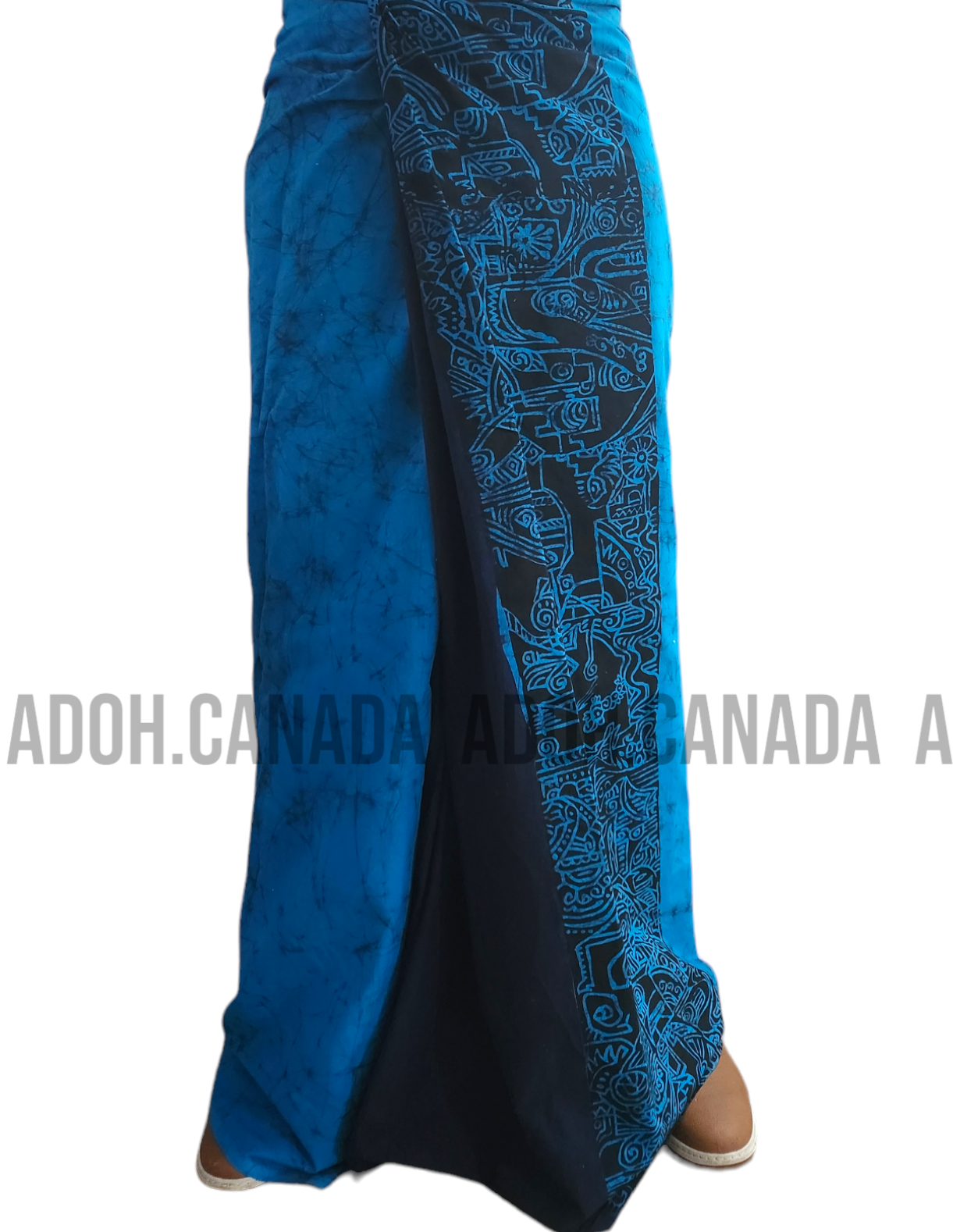CSA0453 -Blue & Black Cotton Sarong | Ceylon Batik | Hand Made | Men's Collection | Cotton Sarong| Summer Wear | Party Wear