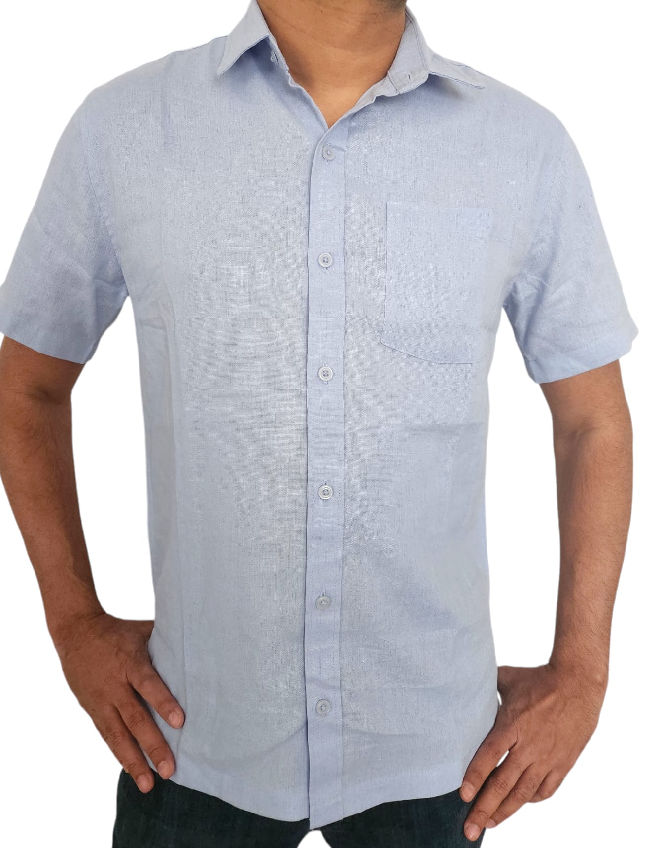 LS0002 - Linen Shirt|Chinese Collar| White | Black | Beige | Light Blue |Summer Wear