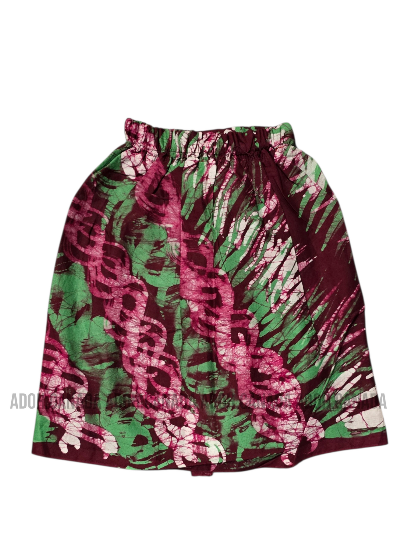 KSA1594 - Dark Maroon with purple and green designed sarong| Ceylon Batik | Hand Made | Kid's Collection | Cotton Sarong| Summer Wear | Cultural