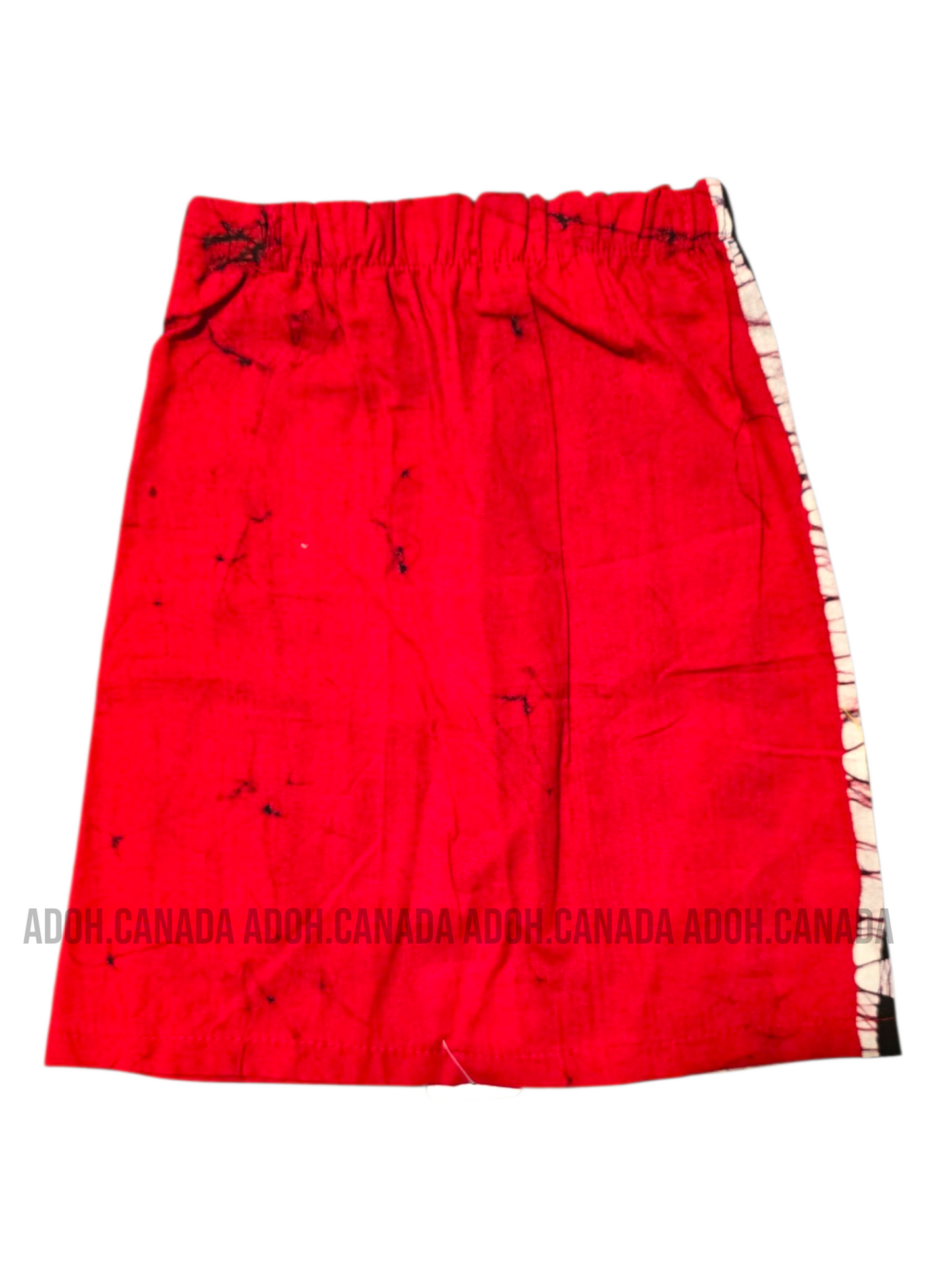 KSA1597 - Red with black traingle designed sarong| Ceylon Batik | Hand Made | Kid's Collection | Cotton Sarong| Summer Wear | Cultural
