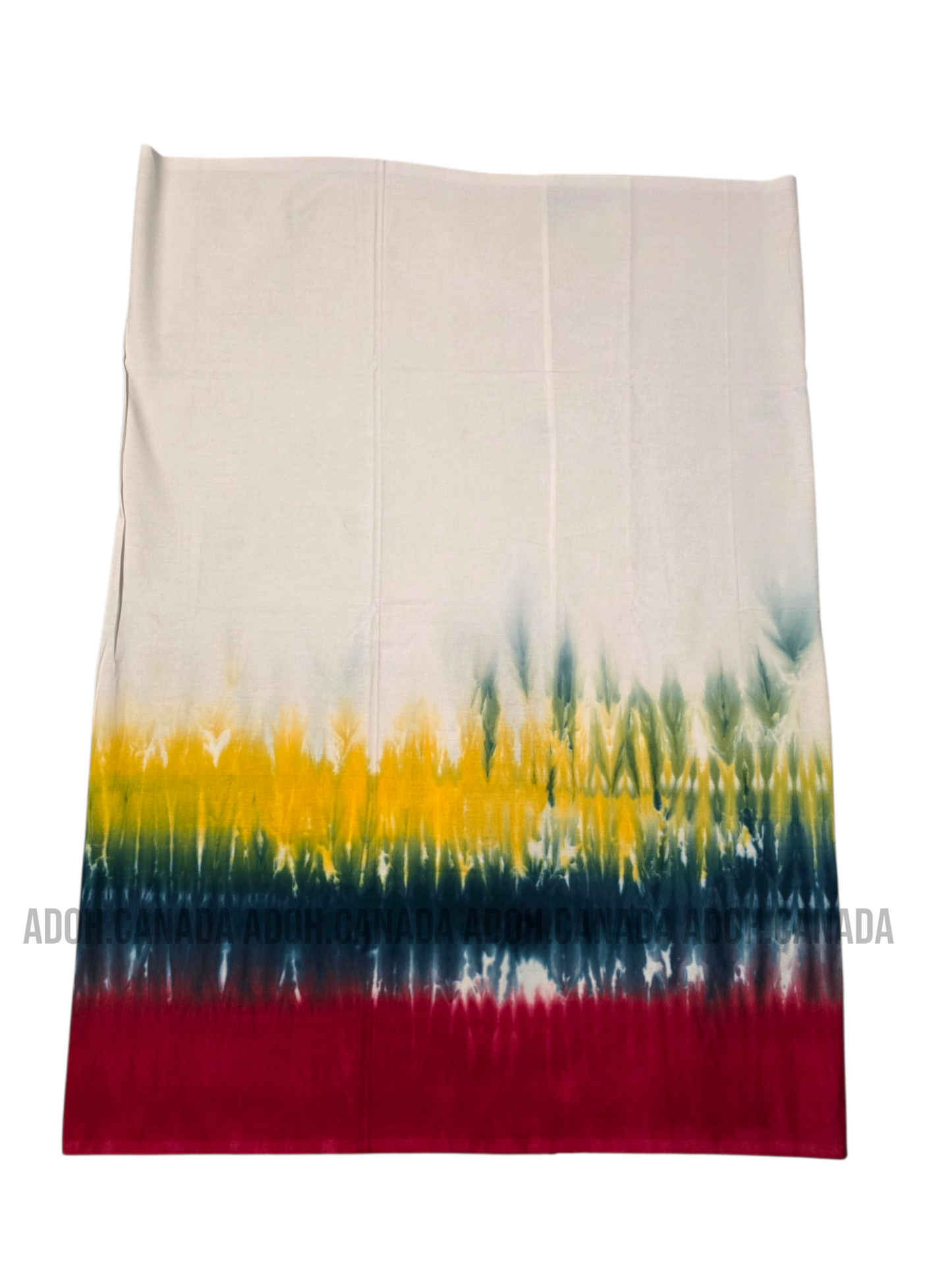 KSA1593 - White sarong with multi colur border designed sarong| Ceylon Batik | Hand Made | Kid's Collection | Cotton Sarong| Summer Wear | Cultural