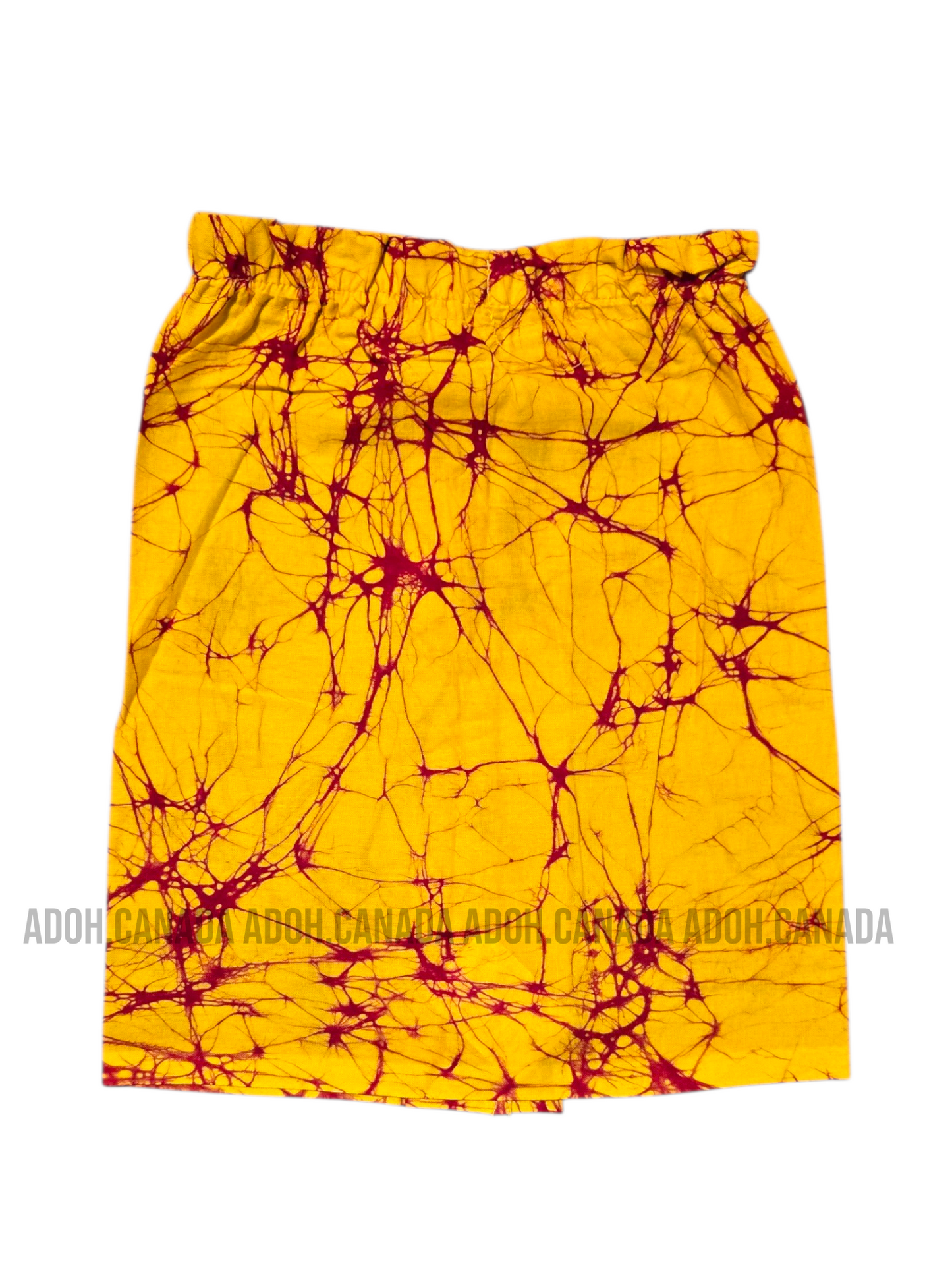 KSA1601 - Yellow and red cracks designed sarong| Ceylon Batik | Hand Made | Kid's Collection | Cotton Sarong| Summer Wear | Cultural