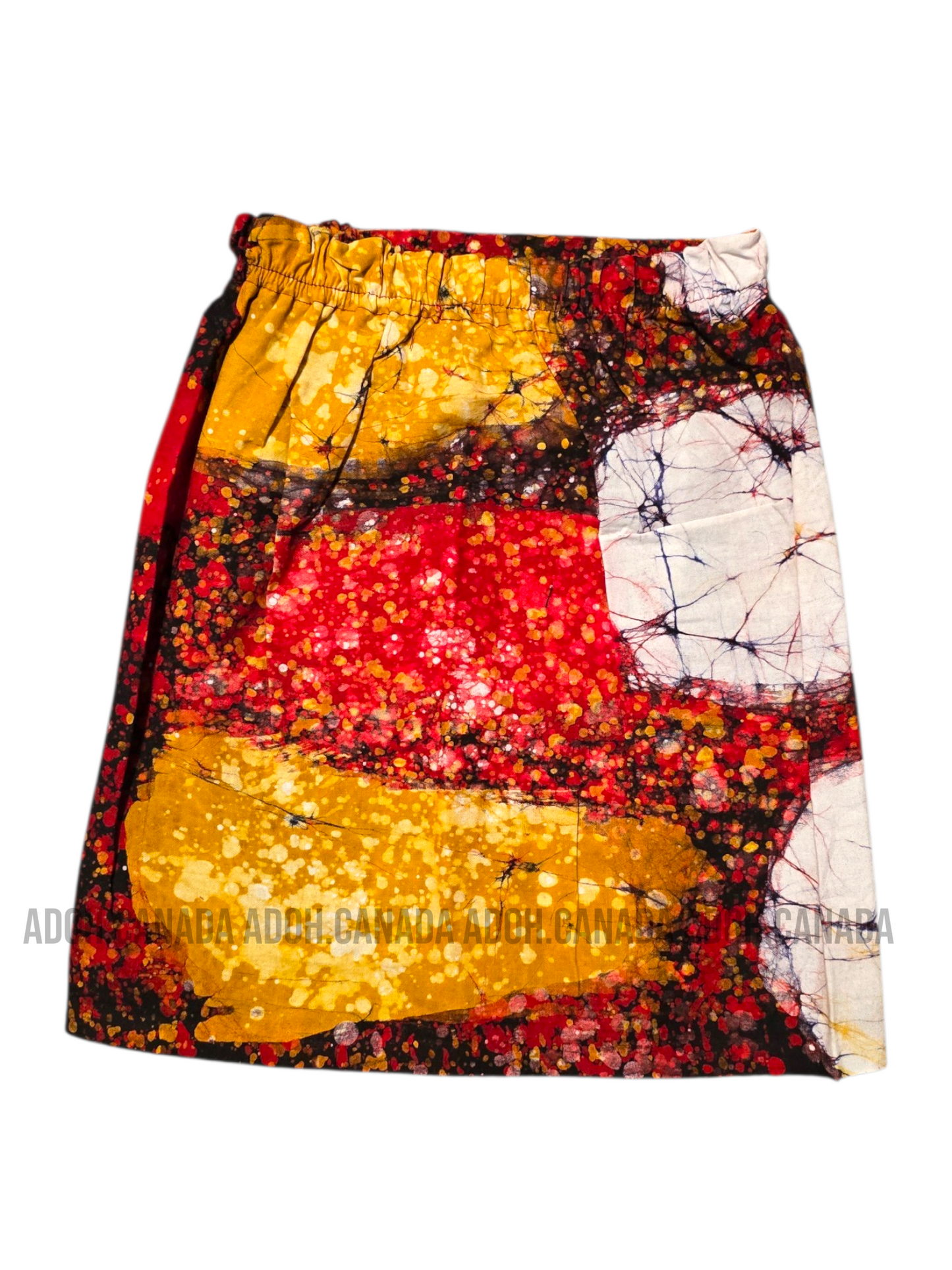 KSA1608 - Red yellow and white designed sarong| Ceylon Batik | Hand Made | Kid's Collection | Cotton Sarong| Summer Wear | Cultural