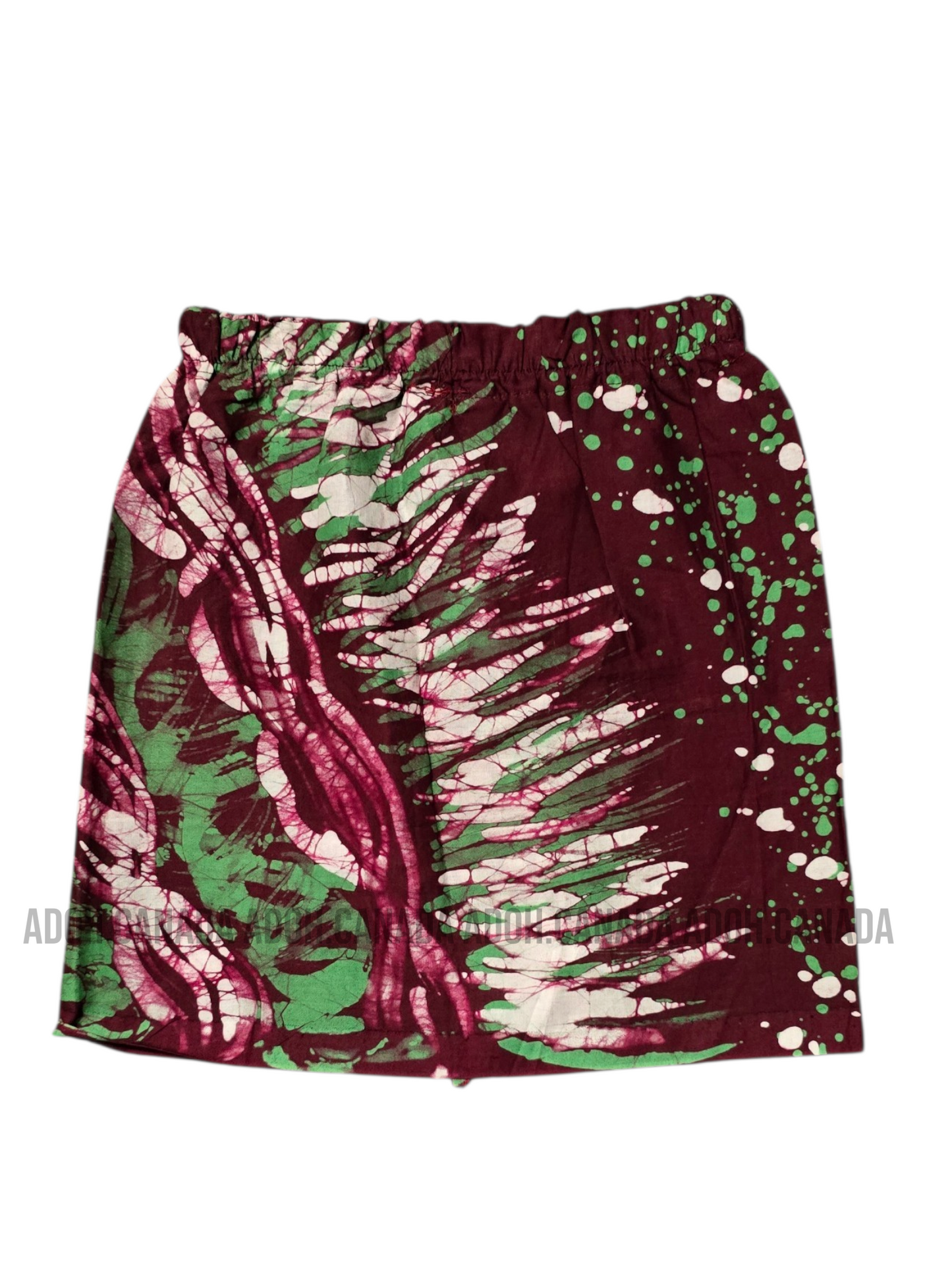 KSA1596 - Dark maroon with purple and green designed sarong| Ceylon Batik | Hand Made | Kid's Collection | Cotton Sarong| Summer Wear | Cultural