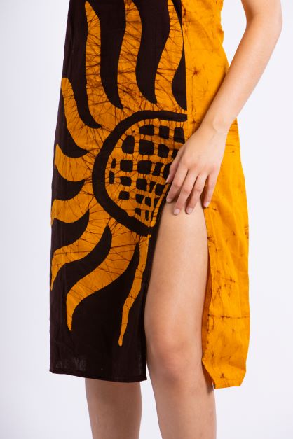 CC0079- Sunshine Spaghetti Strap Batik Dress | Ceylon Batik | Hand Made | Summer Collection | Cotton Dress | Summer Wear