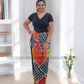 LU1235 - Black with Multi color designed Batik Lungi Skirt |Ceylon Batik | Hand Made | Summer Collection | Cotton Batik Lungi | Traditional Collection