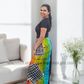 LU1235 - Black with Multi color designed Batik Lungi Skirt |Ceylon Batik | Hand Made | Summer Collection | Cotton Batik Lungi | Traditional Collection