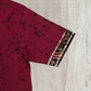 SH1314 - Dark Red with drummers designed Batik Shirt | Ceylon Batik | Hand Made | Men's Collection | Cotton Shirt | Summer Wear