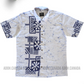SH1312/ CSA1318 - White with blue designed Shirt & Sarong kit | Ceylon Batik | Hand Made | Men's Collection | Cotton Shirt | Summer Wear | Party Wear |