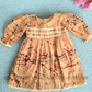 KG1224 - Cremish with red and black cracks dress for kid| Ceylon Batik | Hand Made | Kids Collection | Summer Collection | Cotton Dress | Casual wear