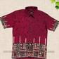SH1356 -Dark Red with black designed Batik Shirt | Ceylon Batik | Hand Made | Men's Collection | Cotton Shirt | Summer Wear