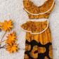 KG1294 - Orange with black designed Lama Saree ( Kids Redda Hatte)| Ceylon Batik | Hand Made | Kids Collection | Summer Collection | Cotton Lama Saree | Kids Redda Hatte | Casual wear