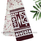 CSA1393 - White sarong with maroon design| Ceylon Batik | Hand Made | Men's Collection | Cotton Sarong| Summer Wear | Party Wear