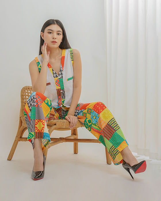 JSC008 - Long Pants Patchwork |Sumba| Motif |Patchwork | Indonesian Collection | Tencel Poplin