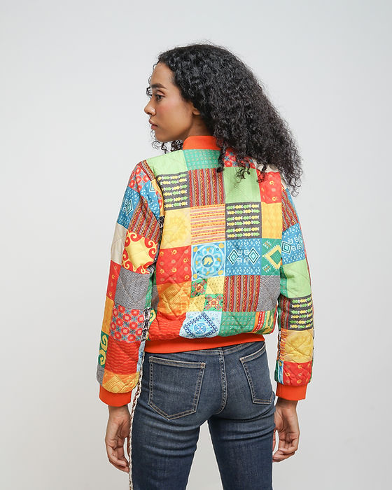 ジャケット・アウター CREST clothing Patchwork Shell Jacket Quilt Jacket No.10 Vintage Patchwork Broken Star Pattern