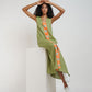 JSC006 - Green Maxi Dress Sleeveless | Sumba | Motif | Indonesian Collection | Irish Linen