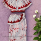 KG0015 - White with red cracks Lama Saree ( Kids Redda Hatte)| Ceylon Batik | Hand Made | Kids Collection | Summer Collection | Cotton Lama Saree | Kids Redda Hatte | Casual wear