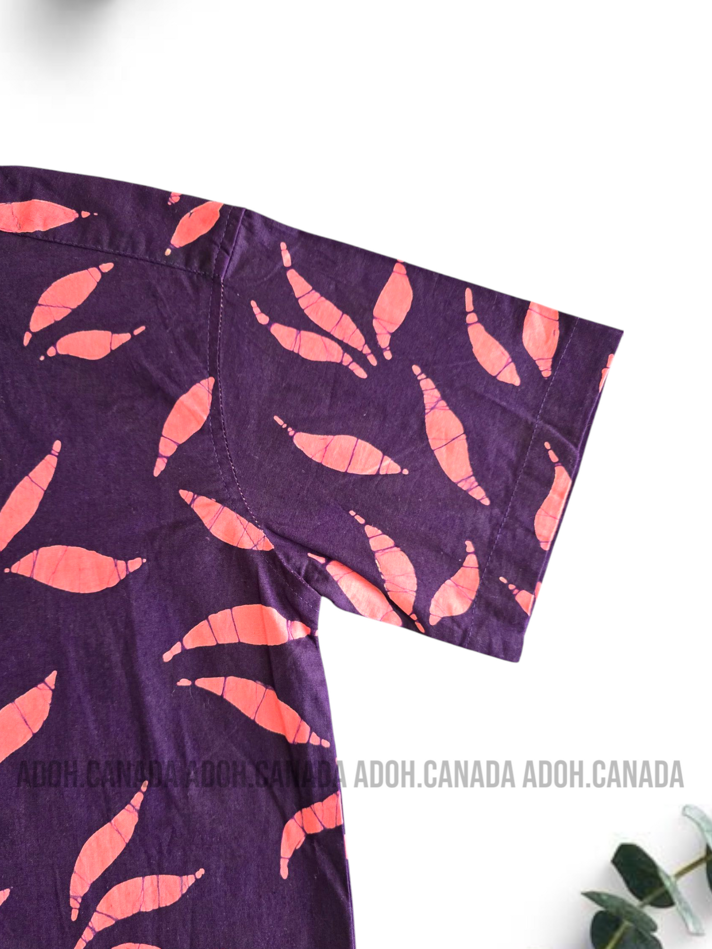 SH1149 -Dark Red with black designed Batik Shirt | Ceylon Batik | Hand Made | Men's Collection | Cotton Shirt | Summer Wear