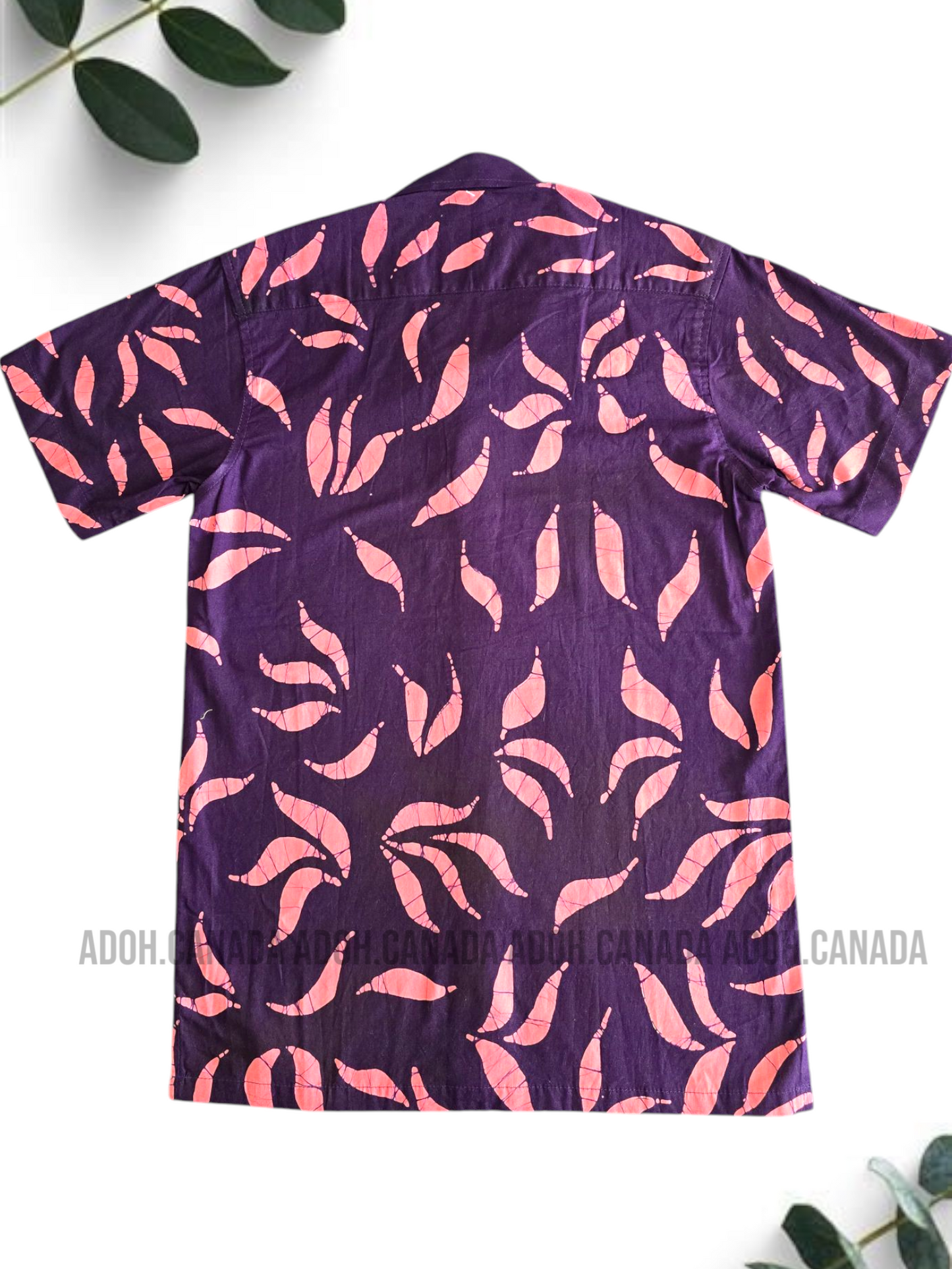 SH1149 -Dark Red with black designed Batik Shirt | Ceylon Batik | Hand Made | Men's Collection | Cotton Shirt | Summer Wear