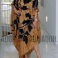 EC003 - Elegant Silk Batik Dress|Black & Gold | Ceylon Batik | Hand Made  | Silk Dress | Summer Wear | Party Wear