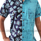 SH1150 - Light Blue and Dark Blue Batik Shirt | Ceylon Batik | Hand Made | Men's Collection | Cotton Shirt | Summer Wear