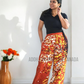 CC1210 - Red and yellow Batik Pant and Top | Ceylon Batik | Hand Made | Summer Collection | Cotton Pant | Summer Wear