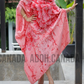 EC0737 - Elegant Silk Batik Dress|Pink & Red | Ceylon Batik | Hand Made  | Silk Dress | Summer Wear | Party Wear