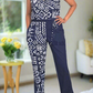 CC0936- Blue Batik Jumpsuit with white design | Ceylon Batik | Hand Made |Summer Collection | Cotton Jump Suit | Summer Wear