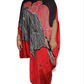 EC007 - Elegant Silk Batik Dress|Black & Red | Ceylon Batik | Hand Made  | Silk Dress | Summer Wear | Party Wear