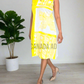 CC0598- Yellow Batik Dress with White design | Ceylon Batik | Hand Made |Summer Collection | Cotton Dress | Summer Wear