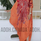 EC002 - Elegant Silk Batik Dress|Red & Orange | Ceylon Batik | Hand Made  | Silk Dress | Summer Wear | Party Wear