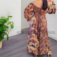 EC1211 - Brown and Baige designed Long Batik Dress | Ceylon Batik | Hand Made | Summer Collection | Long Dress | Summer Wear | Party wear