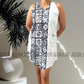 CC1140- Black and white Batik Dress with Cracks | Ceylon Batik | Hand Made | Summer Collection | Cotton Dress | Summer Wear