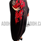 EC006 - Elegant Silk Batik Dress|Black & Red | Ceylon Batik | Hand Made  | Silk Dress | Summer Wear | Party Wear