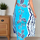 CC0975- Blue Batik Dress with dark blue and white design | Ceylon Batik | Hand Made |Summer Collection | Cotton Dress | Summer Wear