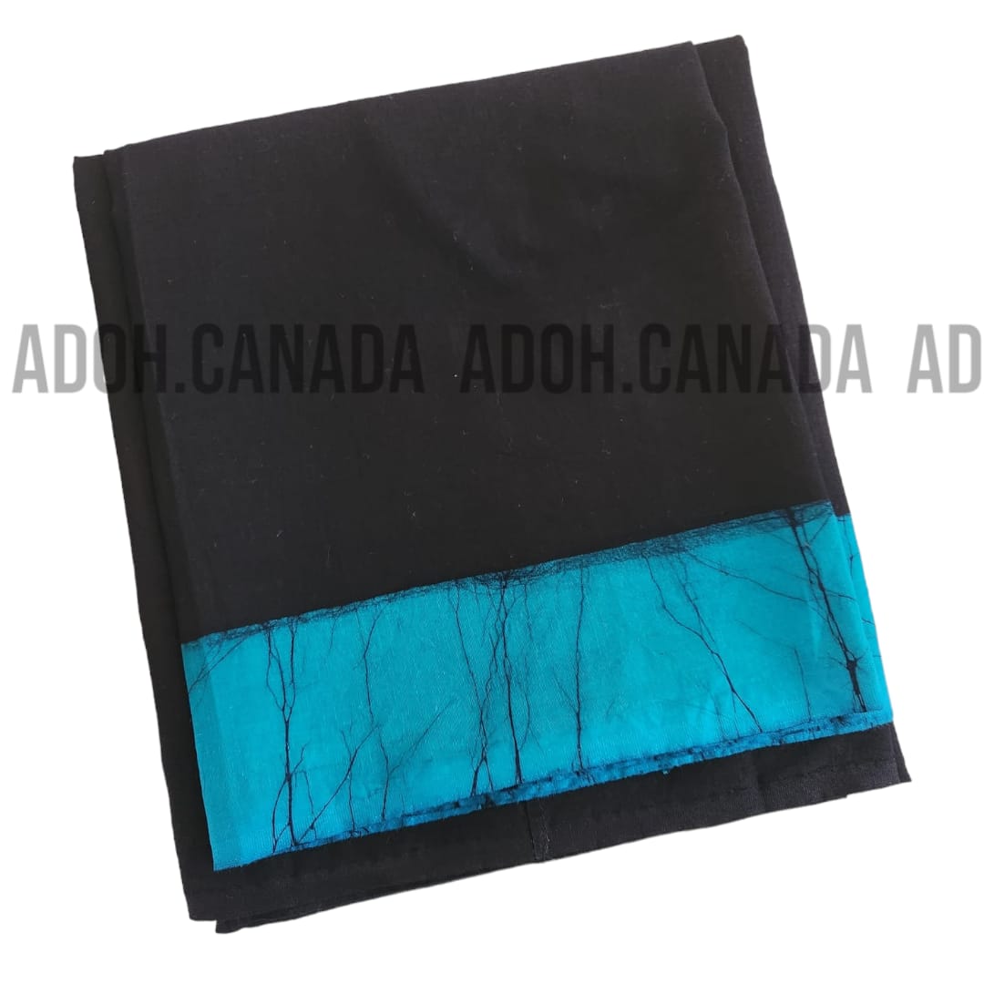 CSA0023 - Black Sarong with blue border| Ceylon Batik | Hand Made | Men's Collection | Cotton Sarong| Summer Wear | Party Wear