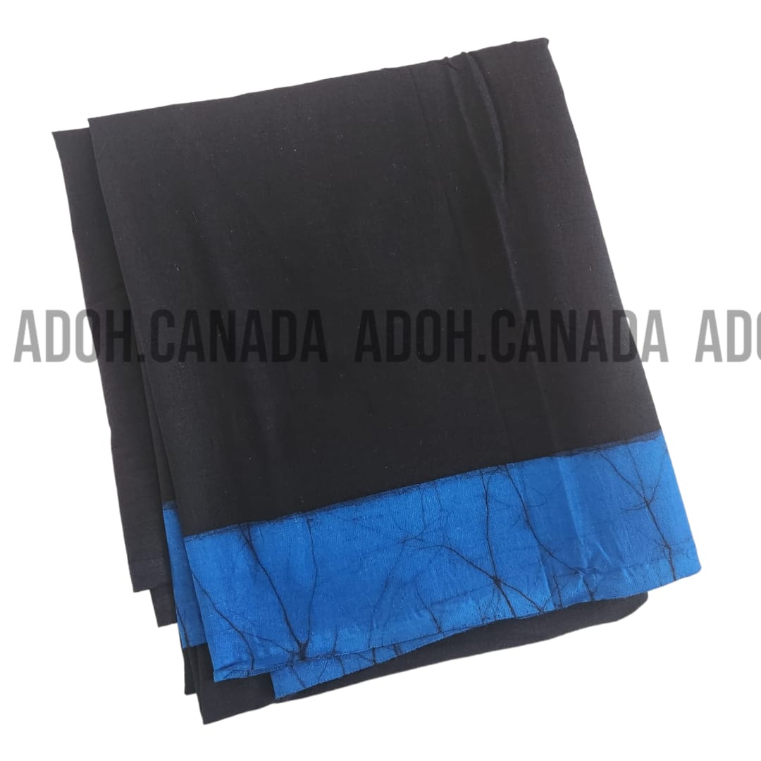 CSA0022 - Black Sarong with blue border| Ceylon Batik | Hand Made | Men's Collection | Cotton Sarong| Summer Wear | Party Wear